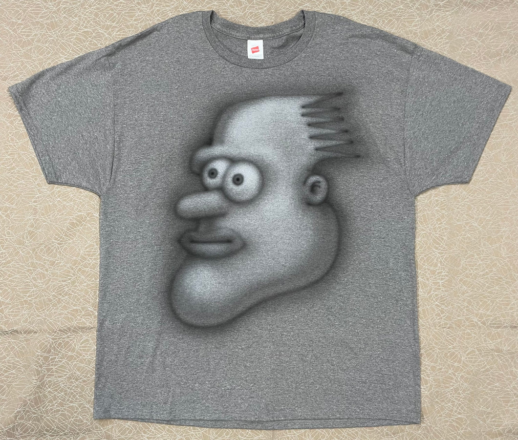 Grey airbrushed short sleeve t-shirt (size: XL)