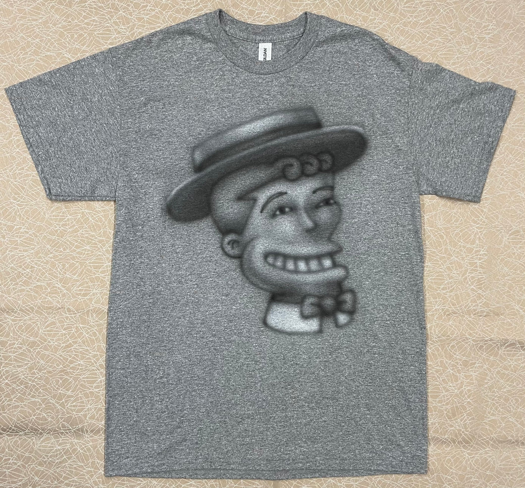 Grey airbrushed short sleeve t-shirt (size: Medium)