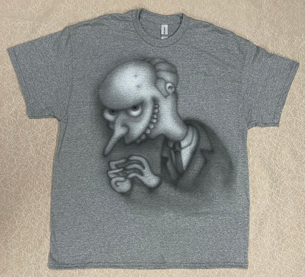 Grey airbrushed short sleeve t-shirt (size: XL)