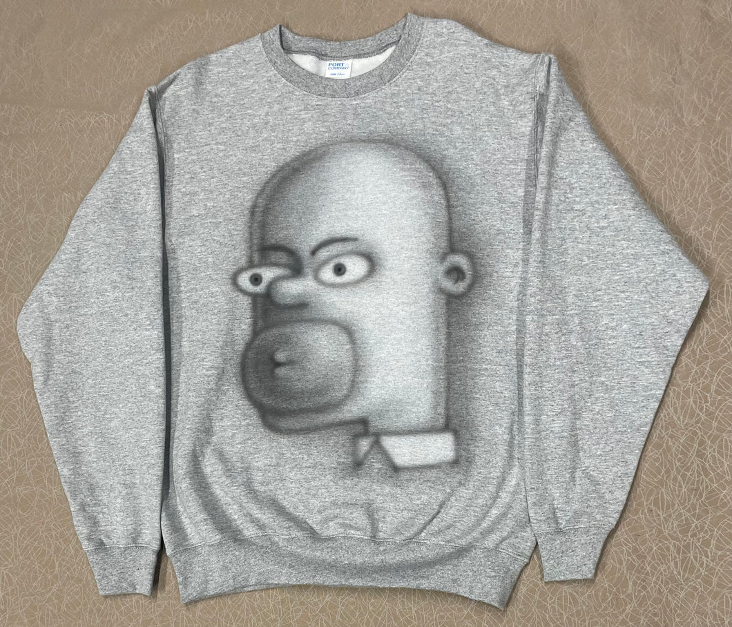 Grey airbrushed Gildan sweatshirt (size: Medium)