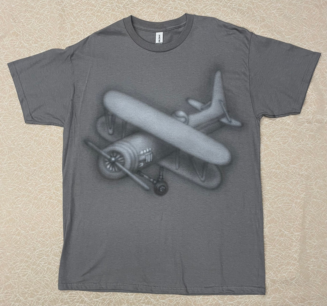 Grey airbrushed short sleeve t-shirt (size: Large)