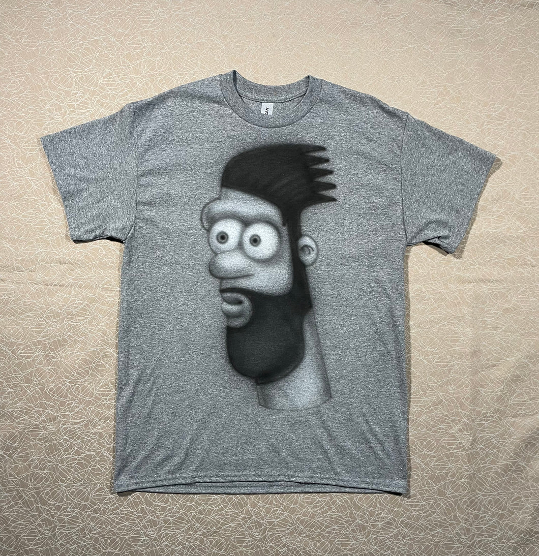 Grey airbrushed short sleeve t-shirt (size: Medium)